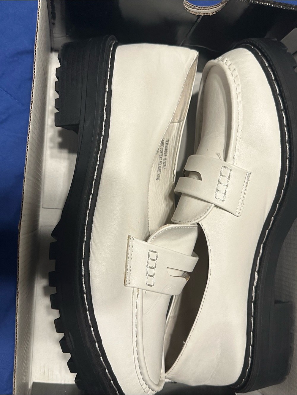 torrid White Leather Lug-Sole Penny Loafers